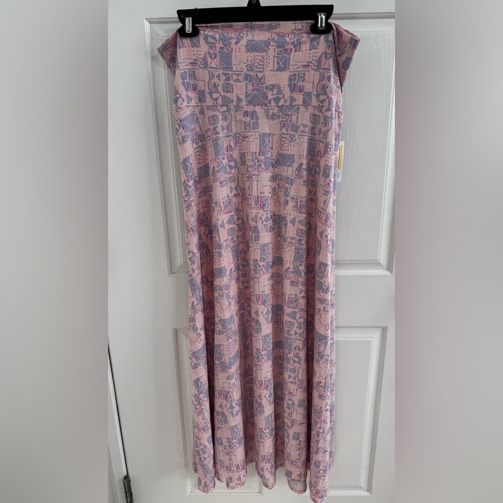 LuLaRoe Abstract Pink and Purple Maxi Skirt